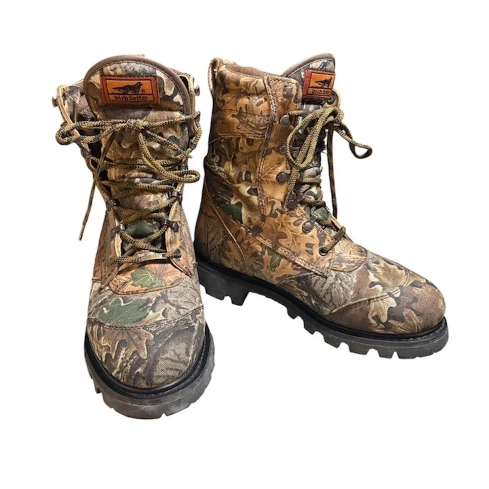 Irish Setter Hunting Boots Mens 8.5 D Camo Thinsulate Vibram 894